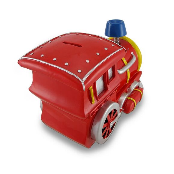 Large Bobble Smoke Stack Train Engine Piggy Bank Coin Bank - Picture 3 of 5